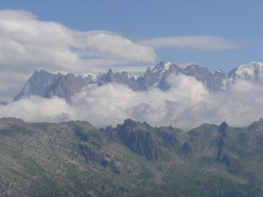 Uitzicht op het Mont Blanc massief vanaf de Col d'Anterne
